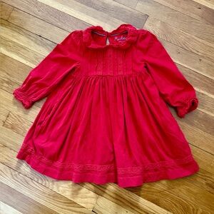 Mini Boden Girls’ 3-4Y Broderie Lace Collar Dress w/smocking/ruffle on cuffs
